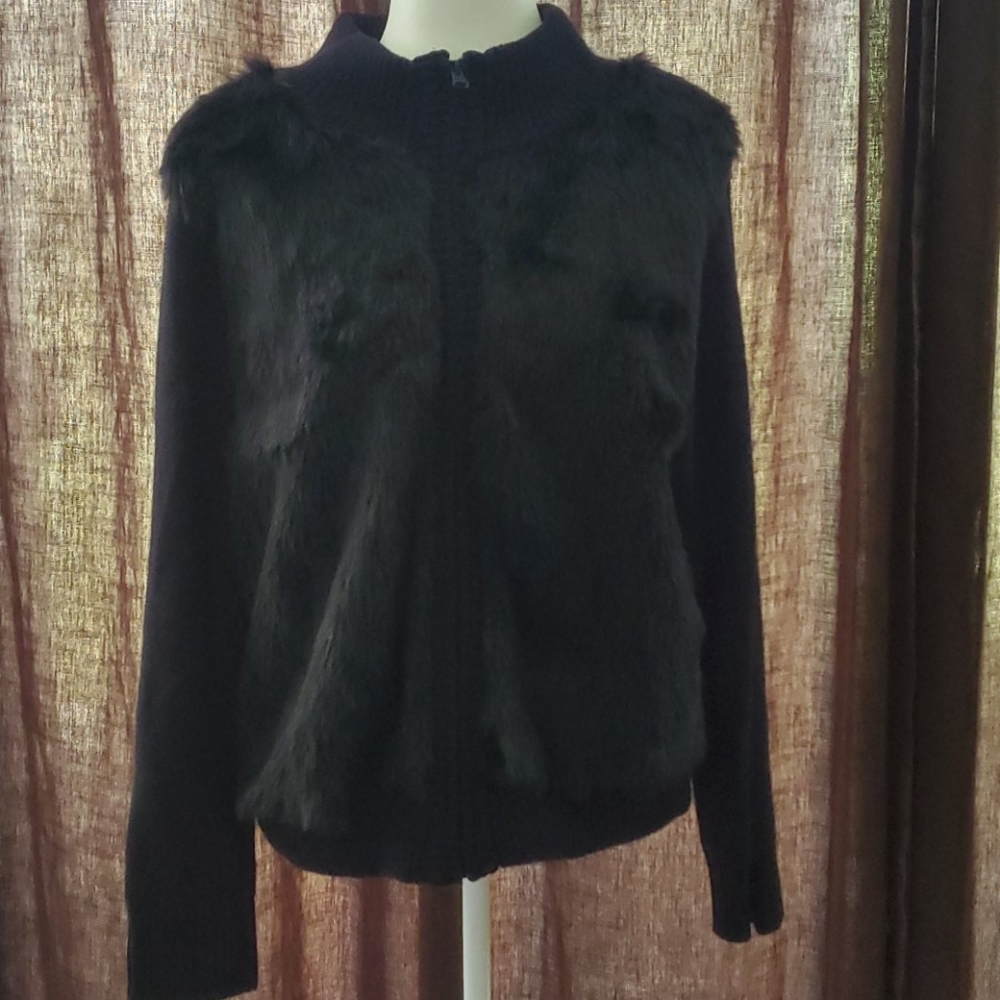 PEYTON JENSEN FAUX FUR  SWEATER SIZE L